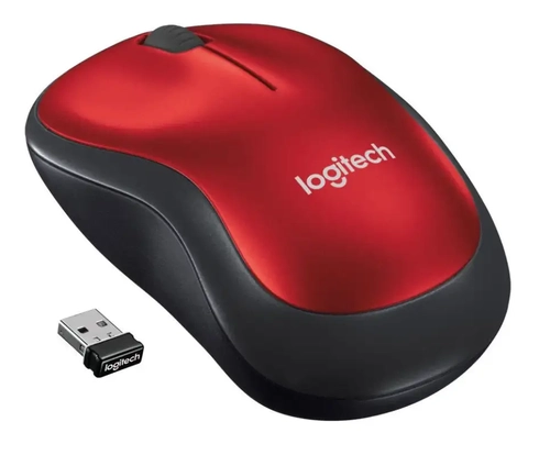 Mouse Logitech M185 Wireless Vermelho - 910-003635