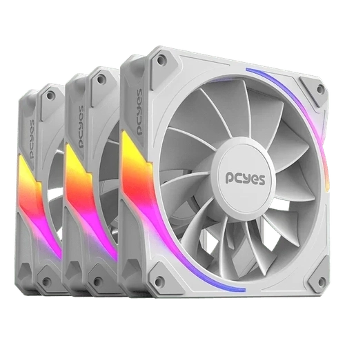 KIT Cooler Gabinete 120mm Pcyes 3x120mm Sangue Frio White Ghost 264572 - K3argbsf3wgrvbr