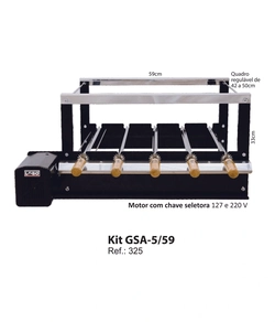 Kit Giratorio Aço Carbono Lobo 5 Espetos Gsa 5/63 Linha P 40
