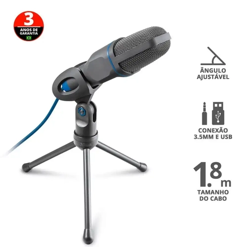 Microfone Trust Usb, Ajustável Com Tripé - 23790