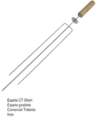 Espeto Giratório Tridente Inox 30cm