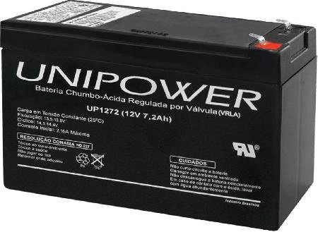Bateria Selada Unipower Estacionária Vrla 12v 7,2ah (up1272)