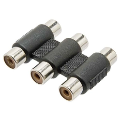 Emenda 3x Jack Rca Para 3x Jack Rca Preta
