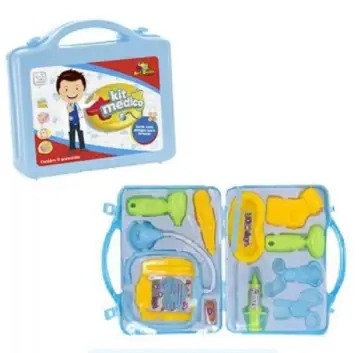Kit Médico Com 11 Acessórios Maleta Art Brink - Azul