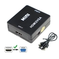 Adaptador Conversor Hdmi Femea P/ Vga Femea C/ Audio P2 Ref. Es-03 Preto