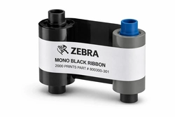 Ribbon Zebra Mono Preto 2000 Impressões Para Impressora De Cartão - 800300-301