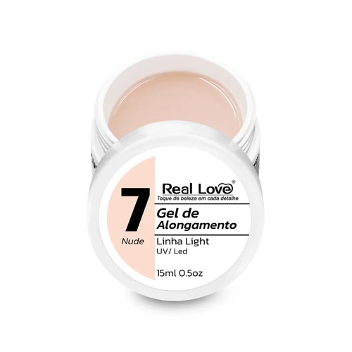 Gel de Alongamento para Unhas Linha Light 15ml - Real Love N7 Nude