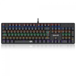 Teclado Gamer Mecânico Redragon Valheim Rainbow Preto - K608-R PT Brown