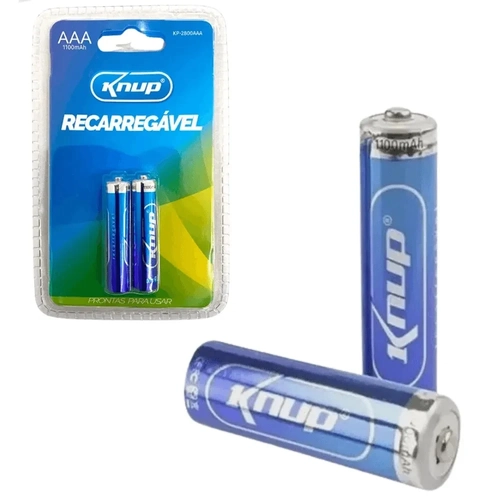 Pilha Recarregavel AAA 1100 mAh 2 unidades KNUP - KP-2800AAA