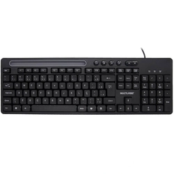 Teclado Multimidia Office Usb Preto Com Apoio para Smartphone Tc262