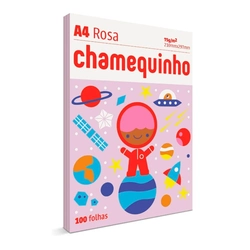 Papel Sulfite Chamequinho A4 75g Pacote com 100 Folhas Rosa Chamex