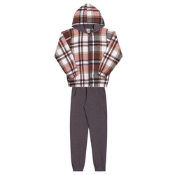 Conjunto Casaco Flanelado Capuz e Calça Moletom Ambar Randa Mundu - Masculino