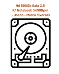 Hd 500Gb Sata 2.5 P/ Notebook 5400Rpm - (U) - Marca diversas