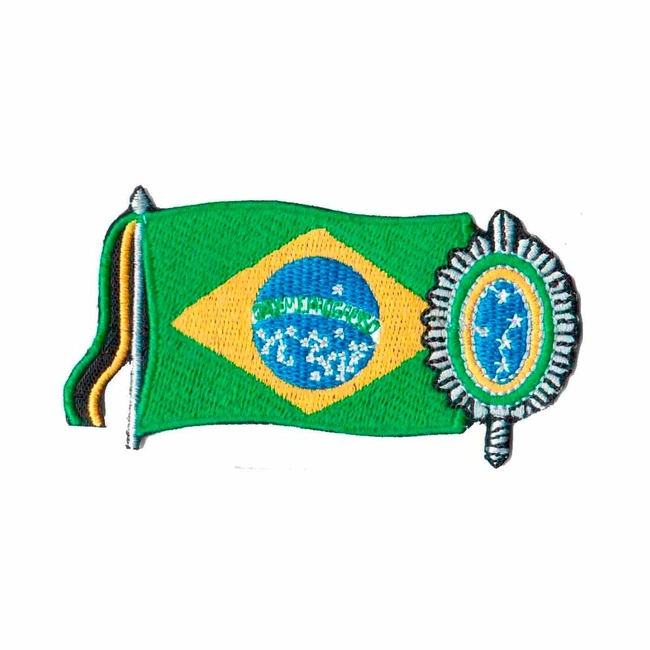 Patch Bandeira Brasil + Símbolo Exército Brasileiro (Bordado)