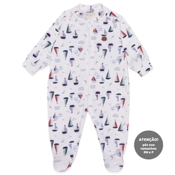 Macacão Manga Longa Estampado com Ziper Suedine Masculino – Navy