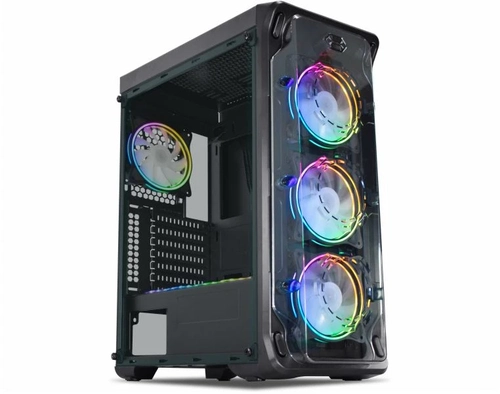 Gabinete Gamer K-Mex Trooper Lateral Em Acrílico Com 3 Coolers LED RGB - CGA1B1RH001CBOX