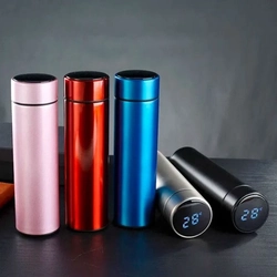 Garrafa Térmica Medidor Temperatura Squeeze Portátil