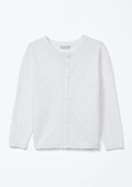 Cardigan em Tricot Ponto Diferenciado Off White Hering - Feminino