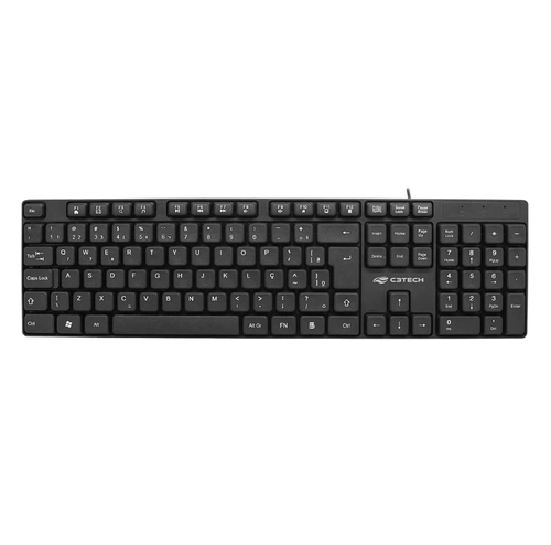 Teclado USB, Multmídia, KB-M10BK, Preto, C3Tech
