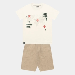 Conjunto Camiseta Manga Curta e Bermuda Rest Less Fakini Masculino