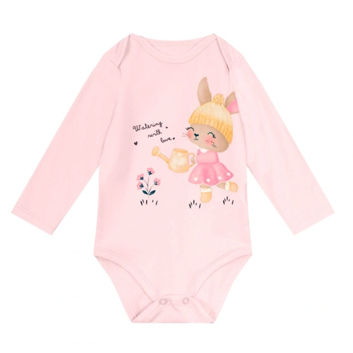 Body Manga Longa Coelhinha Rosa Brandili - Feminino
