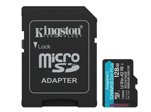 MicroSD Kingston, 128GB, microSDXC Canvas Go Plus, Gen4, com adaptador - SDCG4/128GB