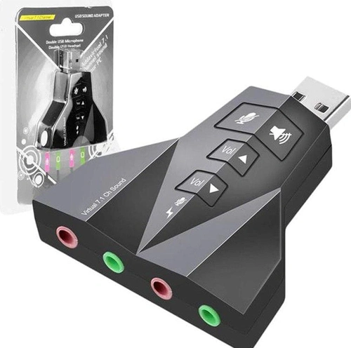 Adaptador De Som USB 7.1 Virtual Aviao - AD0002