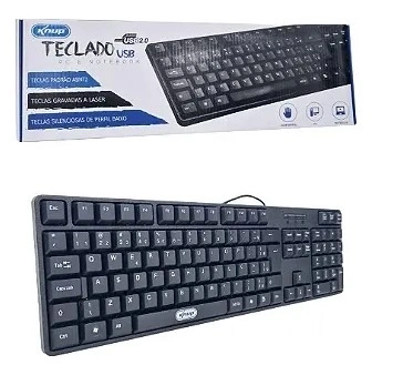 Teclado Padrão c/fio Usb 2.0 cabo 1.35m KP-2044 - Knup