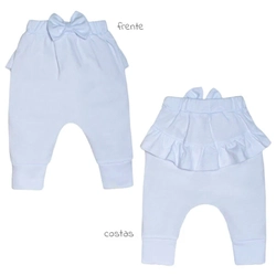 Calça com Laço e Babado Suedine - Branca