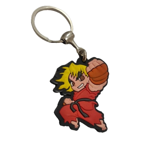 Chaveiro Geek Emborrachado Ken Street Fighter