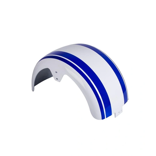 Paralama Traseiro Para Scooter Eletrica Hawk X7/x8 White/ Faixa Blue