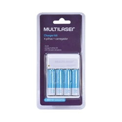 Carregador Multilaser Rm02 Bivolt Com 4 Pilhas Aa de 2500 Mah - Cb054