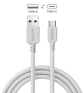 Cabo para Celular Carregamento Usb a 2.0 Macho P/ Usb Tipo-c - Branco - 3 Metros - Nylon - Cbpy03b