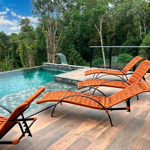 Espreguiçadeiras em Tricô Náutico E Alumínio Epóxi Itapema