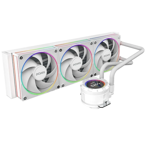 Water Cooler Pcyes Vision White Ghost 360MM Display LCD - VS360WG