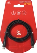 Cabo USB-C-USB-C, 1M, CB-P300BK C3Tech - CB-P300BK
