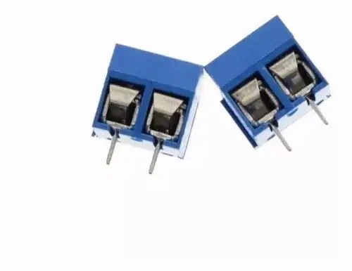 5 Peças Conector Azul Borne Kre Kf301 2 Vias C/ Parafuso