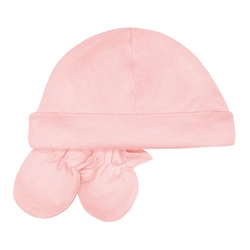 Kit Touca E Luva em Suedine Mini&Co Feminino - Rosa