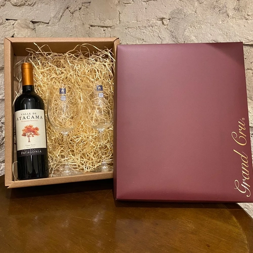 Caixa Presente Vinho + 2 Taças