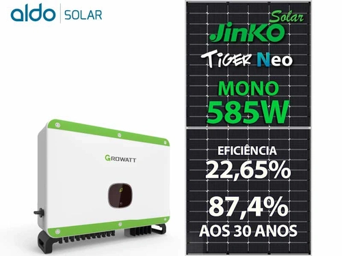 Gerador De Energia Solar Growatt Sem Estrutura Growatt Gf 67,86kwp Jinko Tiger Neo Mono 585w Mac 50kw 3mppt Trif 380v