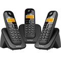 Telefone sem Fio Intelbras com Identificador de Chamada + 2 Ramais Preto - Ts3113