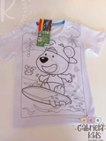 Blusa pinte e lave Urso Surfista