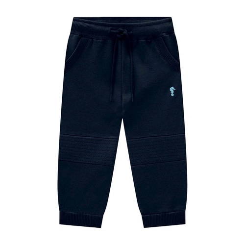 Calça Moletom Felpado Detalhe no Joelho Onda Marinha - Masculina