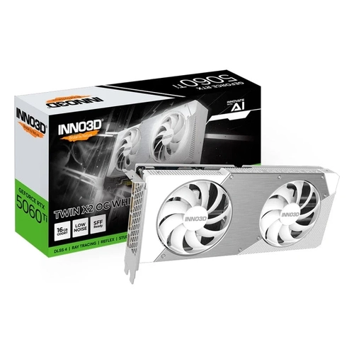 Placa de Video 16gb Rtx5060ti Inno3d Twin X2 OC Branca - N506t2-16d7x-191073w