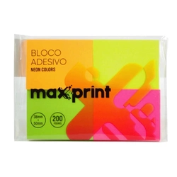 Bloco Adesivo 38x50mm 4 Cores Neon Maxprint