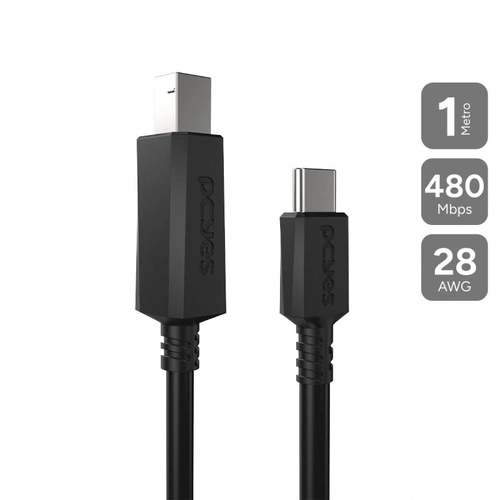 Cabo Usb Tipo-c P/ Usb b 2.0 - Preto - 1 Metro - Pucbp-1