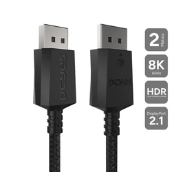 Cabo Displayport M para Displayport M 2.1 - Preto - 2m - Nylon Pcyes - Pdpn2-2