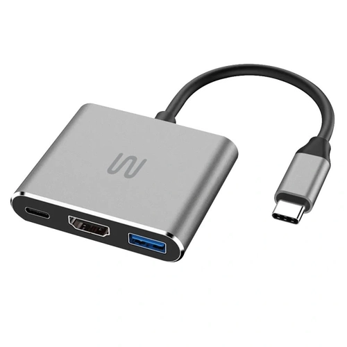 Hub Multilaser Dock Usb-C Tipo-c 3 Em 1 Com Hdmi e Usb 3.0 Power Delivery 100w - AC446