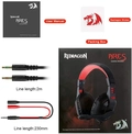 Fone de Ouvido Gamer Redragon Ares H120 Preto/Vermelho