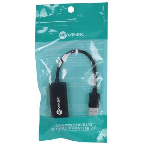 Adaptador Rede Vinik USB 3.0, P/ RJ45 Gigabit - ADRJ45